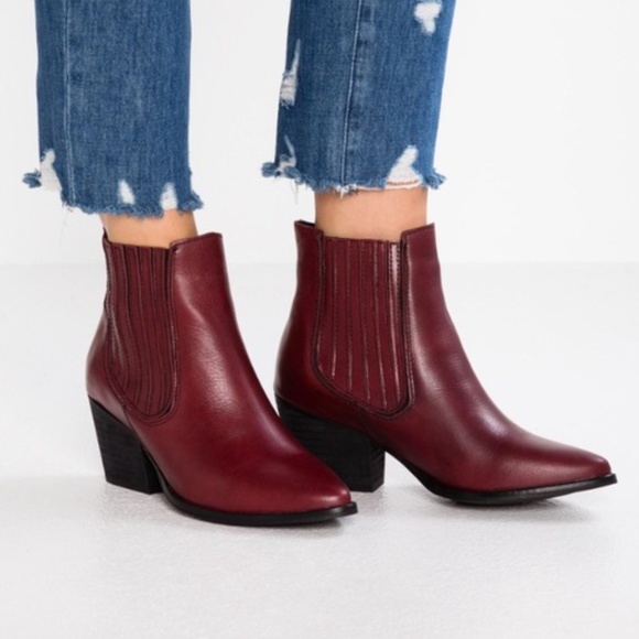 Anthropologie Shoes - Black Genuine Leather Pointed Toe Ankle Boots